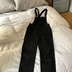 Madewell denim cross-back black overalls XS - EUC